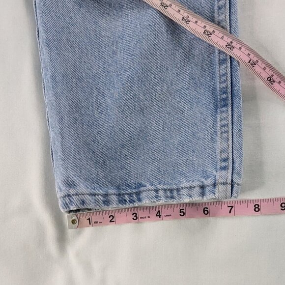 VTG Wrangler Light Wash Denim Distressed Straight Leg Faded Jeans - Picture 8 of 11
